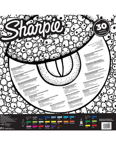 Комплект перманентни маркери Sharpie Crocodile Eye - 30 цвята - 2