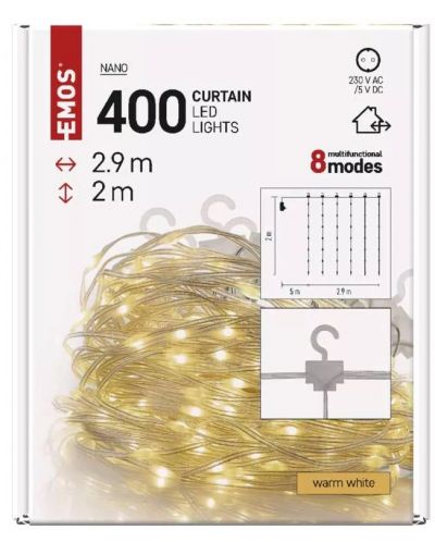 LED Лампички Emos - Nano Curtain MF, 400 броя, 2.9 х 2 m - 9