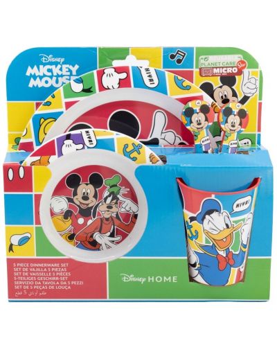 Комплект за хранене Stor - Micro, Mickey Mouse Better Together, 5 части  - 2
