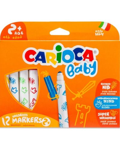 Комплект цветни маркери Carioca Baby - 12 цвята - 1