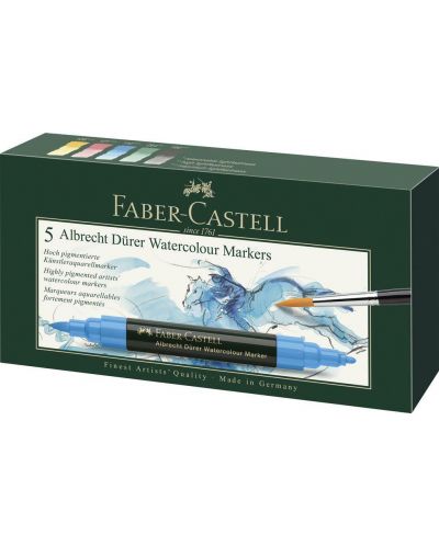 Акварелни маркери Faber-Castell Albrech Dürer - 5 цвята - 1