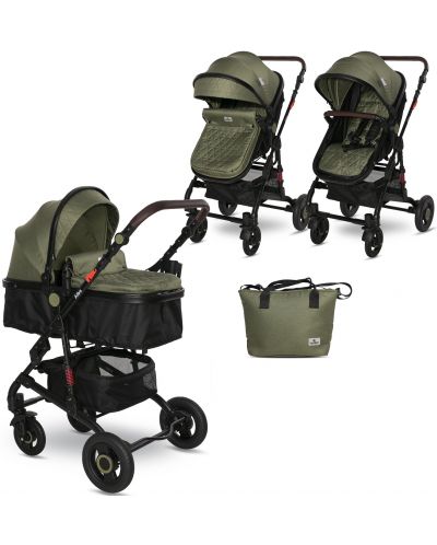 Комбинирана детска количка Lorelli - Alba, Premium, Loden Green - 1