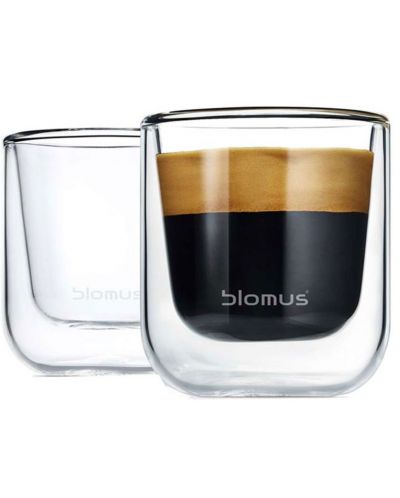 Комплект от 2 двустенни чаши за еспресо Blomus - Nero, 80 ml - 2