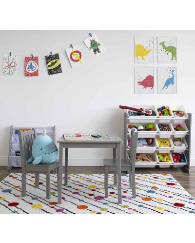 Комплект детска маса с 2 столчета Ginger Home - Сиви - 7