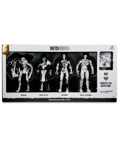 Комплект екшън фигури McFarlane DC Comics: Superman - Ghosts of Krypton (Page Punchers) (Sketch Edition) (Gold Label) (Limited Edition), 18 cm - 11