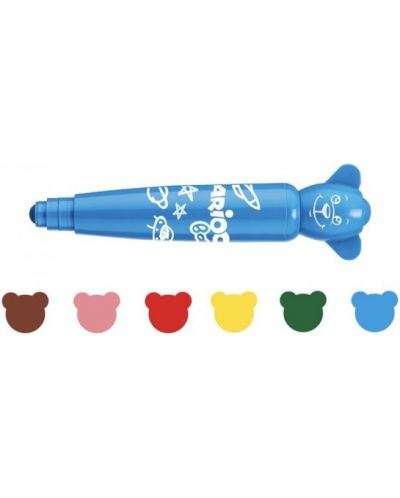 Комплект маркери Carioca Baby - Teddy, 6 цвята - 2