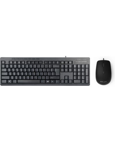 Комплект мишка и клавиатура Delux - K6300U, кирилизиран, черен - 1