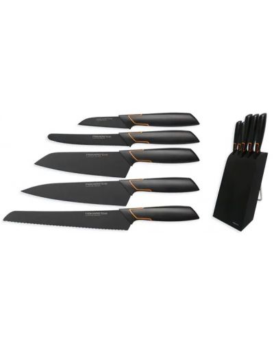 Комплект от 5 домакински ножа с поставка Fiskars - Edge - 2