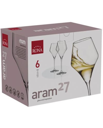 Комплект чаши за вино Rona - Aram 6508, 6 броя x 500 ml - 3