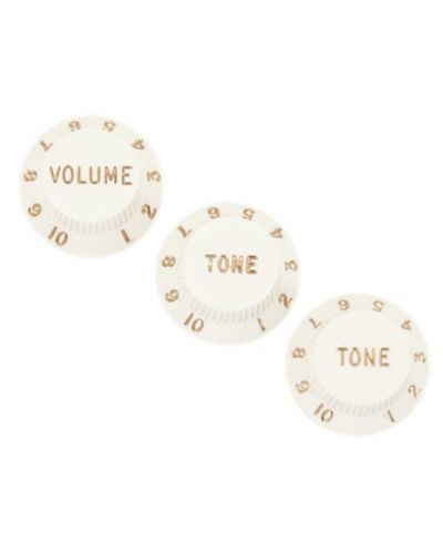 Копчета Fender - Strat Volume & Tone Knobs Set Parchment, бели - 1