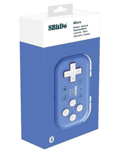 Безжичен контролер 8BitDo - Micro Gamepad, син (Nintendo Switch/PC) - 7