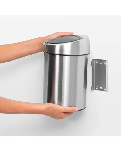 Кош за отпадъци Brabantia - Touch Bin, 3 l, Matt Steel Fingerprint Proof - 7