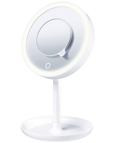 Козметично LED огледало Beurer - BS 45, 5x Zoom, бяло - 1