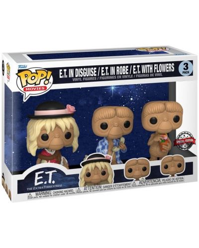 Комплект фигури Funko POP! Movies: E.T. - E.T. in Disguise, E.T. in Robe, E.T. with Flowers (Special Edition) - 2