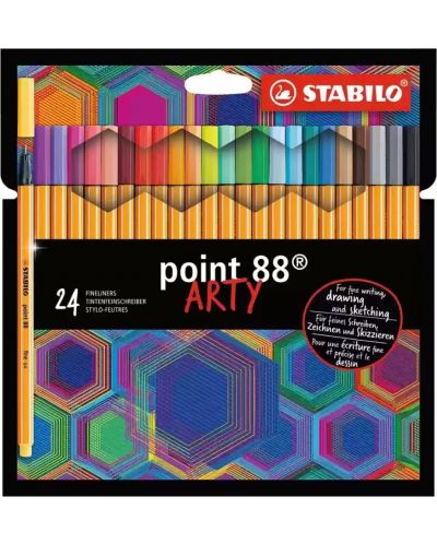 Комплект тънкописци Stabilo Arty - Point 88, 24 цвята - 1
