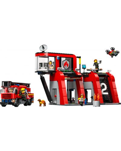 Конструктор LEGO City - Пожарна станция с пожарен камион (60414) - 3