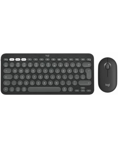 Комплект клавиатура Logitech K380s, for Mac + мишка Logitech M350s, сиви - 1