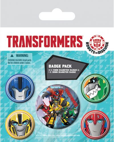 Комплект значки Pyramid - Transformers Robots In Disguise (Faces)