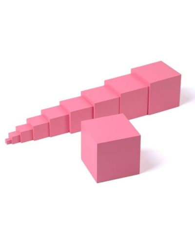 Комплект кубчета Smart Baby - Розовата кула на Монтесори, 0.7-7 cm - 1