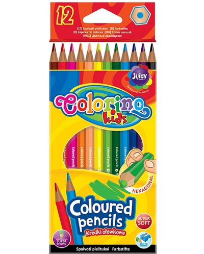 Комплект цветни моливи Colorino Kids - 12 цвята - 1