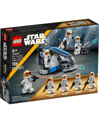 Конструктор LEGO Star Wars - Боен пакет, Клонинг щурмовак на Асока от 332 легион (75359) - 1