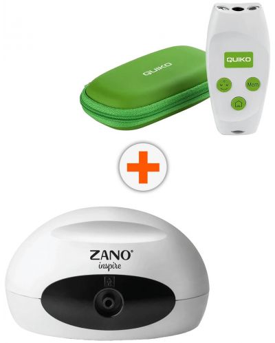 Комплект Inspire Компресорен инхалатор, Zano + Era Безконтактен термометър, Quiko - 1