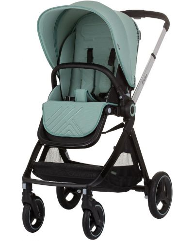 Комбинирана бебешка количка Chipolino - Елит, пастелно зелена - 4