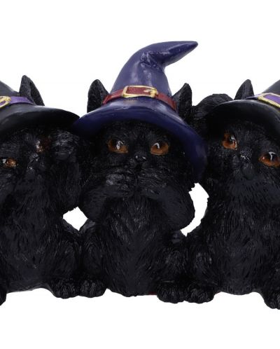 Комплект статуетки Nemesis Now Adult: Humor - Three Wise Black Cats, 11 cm - 5