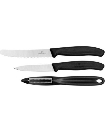Комплект от 2 ножа и белачка Victorinox - Swiss Classic, черни - 2
