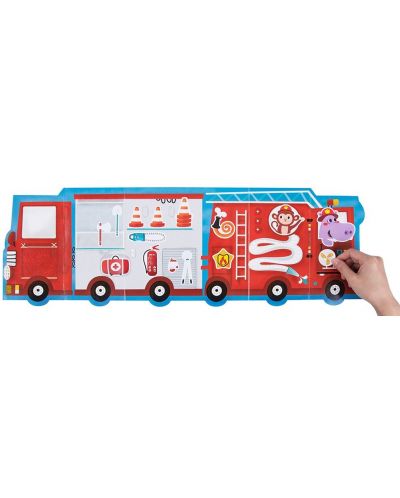 Комплект стикери за многократна употреба Tooky Тoy - Пожарна и камион за сладолед - 2
