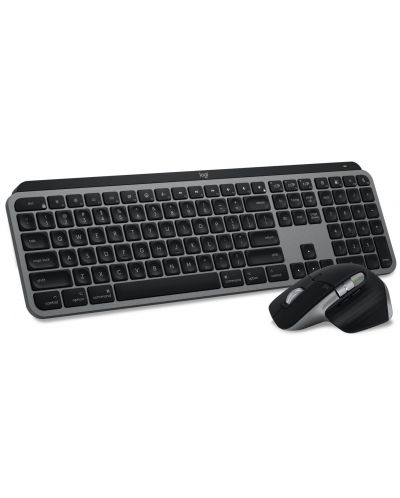 Комплект мишка и клавиатура Logitech - MX Keys S Combo for Mac, безжичен, сив - 3