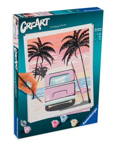Комплект за рисуване по номера Ravensburger CreArt - Живота на плажа - 1