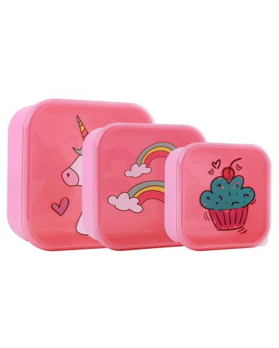 Комплект кутии за храна I-Total Unicorn - 3 броя - 1