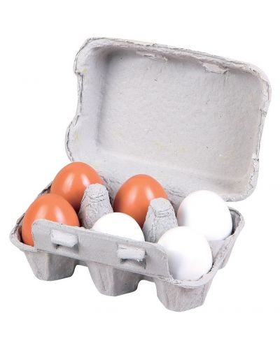 Комплект Lelin - Дървени яйца, 6 броя - 1
