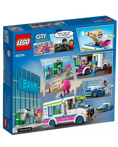 Конструктор LEGO City - Полицейско преследване с камион за сладолед (60314) - 2