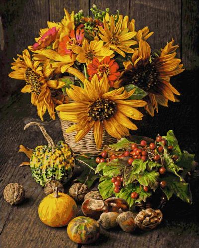 Комплект за рисуване по номера Schipper - Натюрморт в есенни цветове - 2