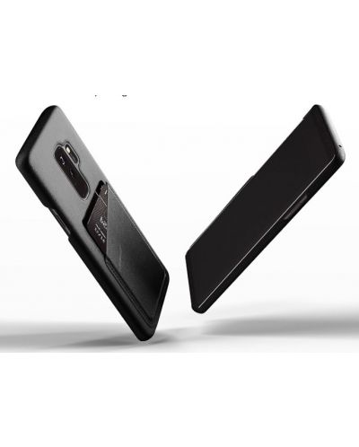 Кожен калъф с джоб Mujjo за Galaxy S9 Plus, черен - 3