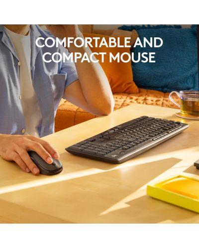 Комплект мишка и клавиатура Logitech - MK295, безжичен, черен - 5