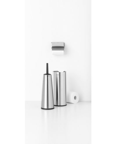 Комплект от 3 аксесоара за тоалетна Brabantia - ReNew, Matt Steel - 3