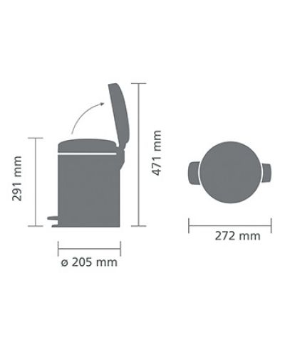 Кош за отпадъци Brabantia - NewIcon, 5 l, Platinum - 6