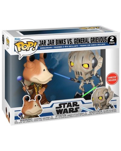 Комплект фигури Funko POP! Movies: Star Wars - Jar Jar Binks vs. General Grievous (Gamestop Exclusive) - 2