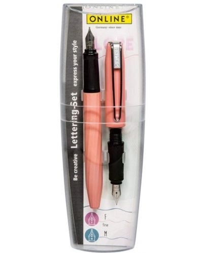 Комплект писалка Online - Slope, 2 пера, розова - 3