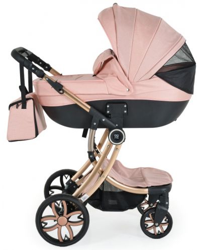 Комбинирана детска количка 2 в 1 Moni - Polly, розова - 8