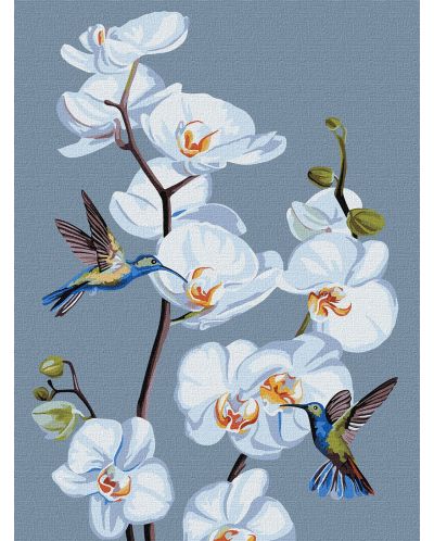 Комплект за рисуване по номера Ideyka - Орхидеи, 30 х 40 cm - 1