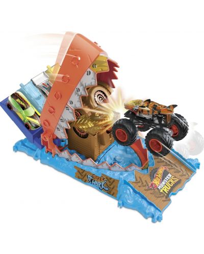 Комплект Hot Wheels Monster Trucks - Световна арена, Treasure Chomp Challenge - 4
