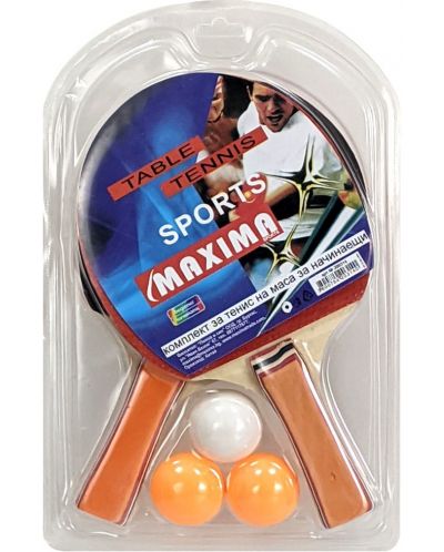 Комплект за тенис на маса Maxima - хилки, топчета - 2