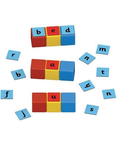 Комплект магнитни кубчета Geomag - Magicube, Word Building EU, 55 части - 2