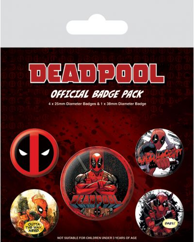 Комплект значки Pyramid -  Deadpool Badge Pack - 1