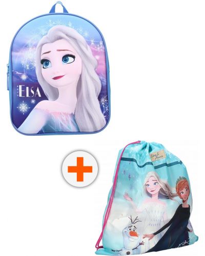 Комплект за детска градина Vadobag Frozen II - Раница и спортна торба, Elsa and Anna - 1
