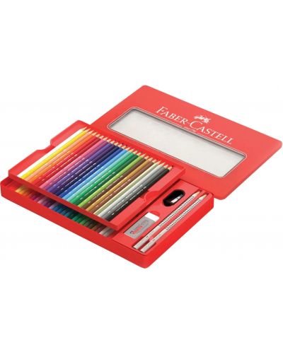 Комплект цветни моливи Faber-Castell Castel - 48 цвята, метална кутия - 2
